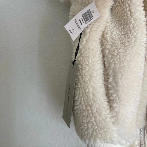 Aritzia Womens Large The Group Babaton Antic White Cream Sherpa Zip Jacket s - Picture 7 of 10